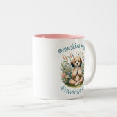 Niedlicher Hund Lover Funny Mindfulness Positives Zweifarbige Tasse (VorderseiteRechts)
