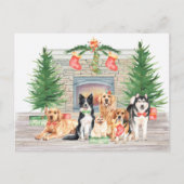 Niedlicher Hund Lover Welpe Weihnachten Feuerplatz (Vorderseite)