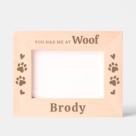 Niedlicher Hund Lover - WOOF - Personalisiertes Ho Geätzte Rahmen (Vorderseite)