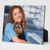Niedlicher Hund Mama Foto Easel personalisieren Fotoplatte (Seite)