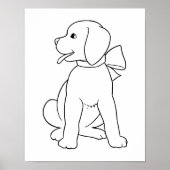 Niedlicher Hund Minimalistische Mauer Kunst Poster (Vorne)