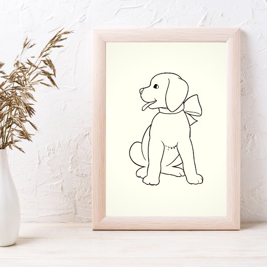 Niedlicher Hund Minimalistische Mauer Kunst Poster