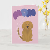 Niedlicher Hund mit Balloons Muttertagskarte Karte (Gelbe Blume)