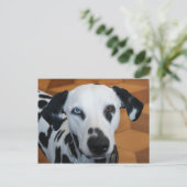 Niedlicher Hund mit blauem Auge Dalmatiner Postkarte (Stehend Vorderseite)