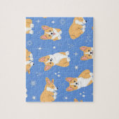 Niedlicher Hund mit blauem Hintergrund Puzzle (Vertikal)