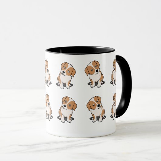 Niedlicher Hund mit braunem Spot - Adorable Design Tasse (VorderseiteRechts)