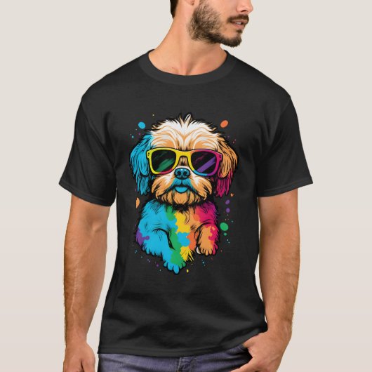 Niedlicher Hund mit Brille-T - Shirt (Vorderseite)