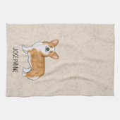 Niedlicher Hund mit Corgi, roter Pembroke, Walisi Geschirrtuch (Horizontal)