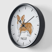 Niedlicher Hund mit  Corgi, roter Pembroke, Walisi Uhr (Winkel)