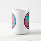 Niedlicher Hund mit farbenfroher Collar Kaffeetasse (Mittel)