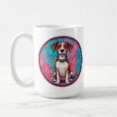 Niedlicher Hund mit farbenfroher Collar Kaffeetasse (Links)