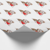 Niedlicher Hund mit Herz-Geschenkpapier Geschenkpapier (Ecke)