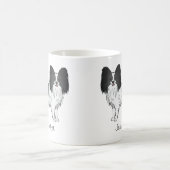 Niedlicher Hund mit Individuelle Name aus schwarze Kaffeetasse (Mittel)