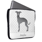 Niedlicher Hund mit Individuelle Name Laptopschutzhülle (Vorne Rechts)