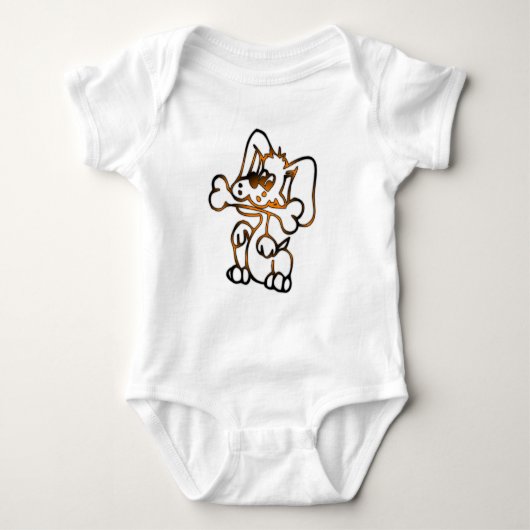 Niedlicher Hund mit Knochen Baby Strampler (Vorderseite)