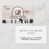 Niedlicher Hund mit Knochen | Holz | Grooming Tool Visitenkarte (Vorne/Hinten)