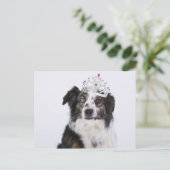 Niedlicher Hund mit Krone Postkarte (Stehend Vorderseite)
