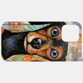 Niedlicher Hund mit Mixed Media Animal Pet Case-Mate iPhone Hülle (Rückseite (Horizontal))