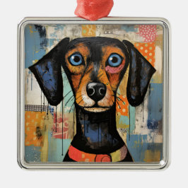 Niedlicher Hund mit Mixed Media Animal Pet Ornament Aus Metall