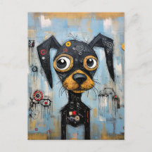 Niedlicher Hund mit Mixed Media Animal Pet