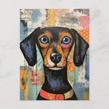 Niedlicher Hund mit Mixed Media Animal Pet
