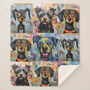 Niedlicher Hund mit Mixed Media Animal Pet Sherpadecke