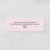 Niedlicher Hund mit Pink Bow Weihnachts-Foto Mini Visitenkarte (Rückseite)