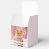 Niedlicher Hund mit Pink Bow Weihnachtsfoto Geschenkschachtel (Geöffnet)