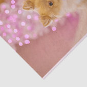 Niedlicher Hund mit Pink Bow Weihnachtsfoto Seidenpapier (Ausschnitt)