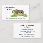 Niedlicher Hund mit rosafarbenen Bows Sitzgelegenh Visitenkarte (Vorne/Hinten)