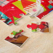 Niedlicher Hund mit rotem Hut für Weihnachten Puzzle (Seite)