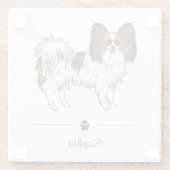 Niedlicher Hund mit rotem Sable Papillon mit benut Glasuntersetzer (Rückseite)