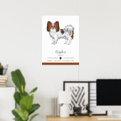 Niedlicher Hund mit rotem Sable Papillon mit benut Poster (Heimbüro)