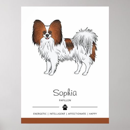 Niedlicher Hund mit rotem Sable Papillon mit benut Poster (Vorne)