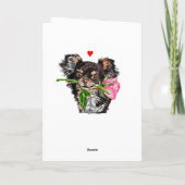 Niedlicher Hund mit Valentinstag-Karte der Rose Karte (Rückseite)