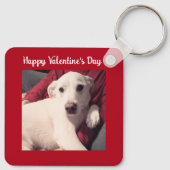 Niedlicher Hund mit Vater Valentinstag Zwei Foto Schlüsselanhänger (Rückseite)