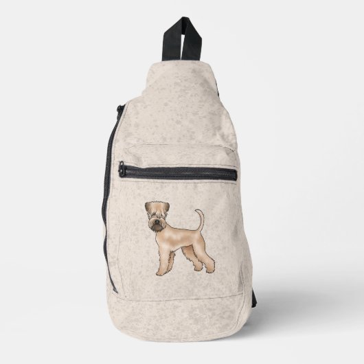 Niedlicher Hund mit weichem Rad auf Beige Crossbody Bag (Vorderseite)