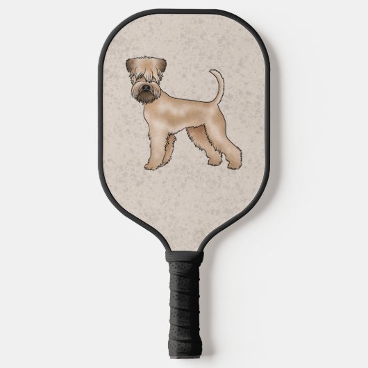 Niedlicher Hund mit weichem Rad auf Beige Pickleball Schläger (Vorderseite)