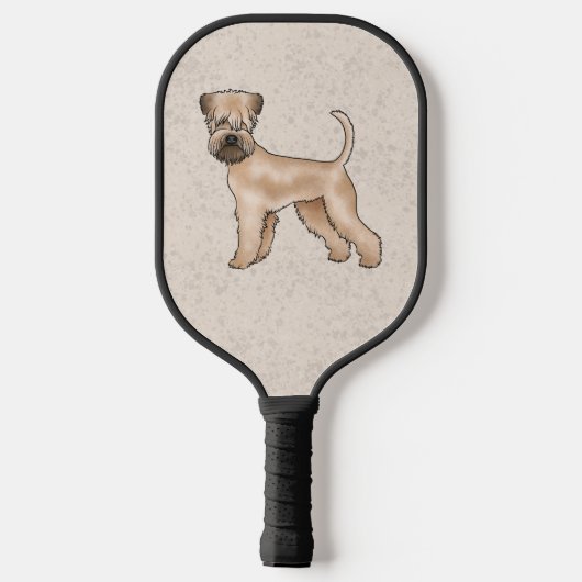 Niedlicher Hund mit weichem Rad auf Beige Pickleball Schläger (Rückseite)