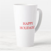 Niedlicher Hund mit Weihnachtsmannmütze Sitzen und Milchtasse (Rechte Ecke)