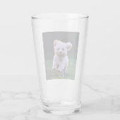 Niedlicher Hund mit weißem Löffel Glas (Rückseite)