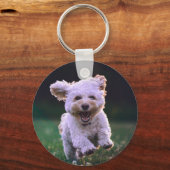 Niedlicher Hund mit weißem Löffel Schlüsselanhänger (Vorderseite)