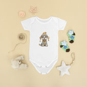 Niedlicher Hund mit Winterkleidung Baby Strampler