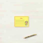 Niedlicher Hund mit Zeilen Nachhinweis Post-it Klebezettel (Auf Schreibtisch)