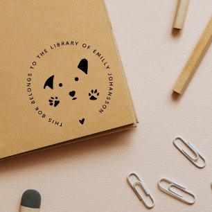 Niedlicher Hund modern aus dem Bibliothekbuch Gummistempel