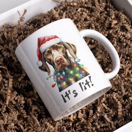 Niedlicher Hund Modernes Drehbuch Wasserfarbe Weih Zweifarbige Tasse