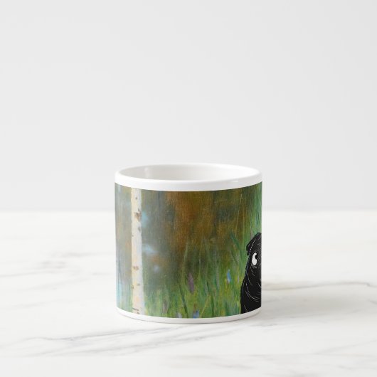 Niedlicher Hund Mops Gustav Klimt Forest Espressotasse (Vorderseite)