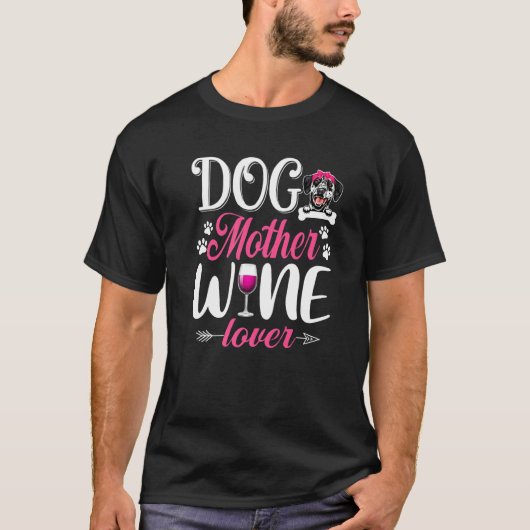 Niedlicher Hund Mutter Dalmatiner Wein Muttertag T-Shirt (Vorderseite)