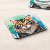 Niedlicher Hund nah Mini-Zwischenablage Getränkeuntersetzer (Linke Seite)