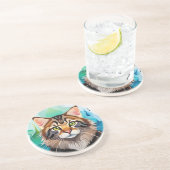 Niedlicher Hund nah Mini-Zwischenablage Getränkeuntersetzer (Seite)